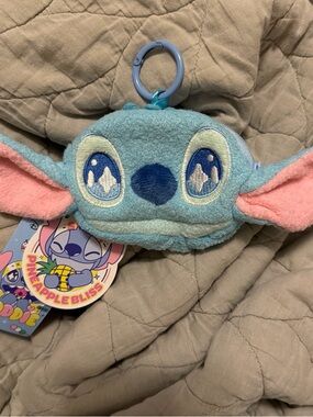 Disney Pineapple Bliss Stitch Plush Clip — Light Blue with Pink Ears